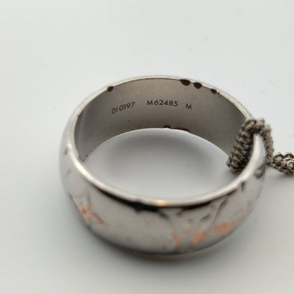 Louis Vuitton Monogram Ring Necklace Silver