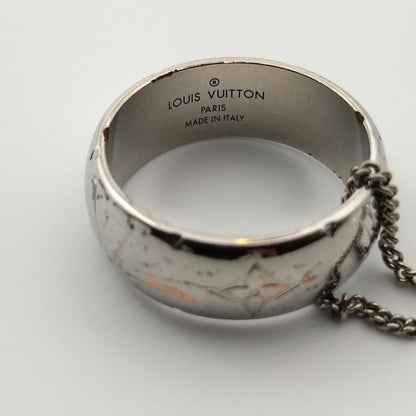 Louis Vuitton Monogram Ring Necklace Silver