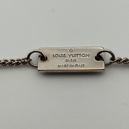 Louis Vuitton Monogram Ring Necklace Silver