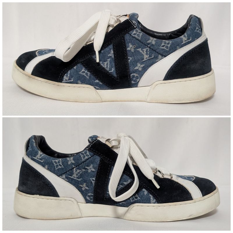 Louis Vuitton Monogram Denim Suede Blue Sneakers