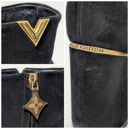 Louis Vuitton Skyline Ankle Boots Suede Black