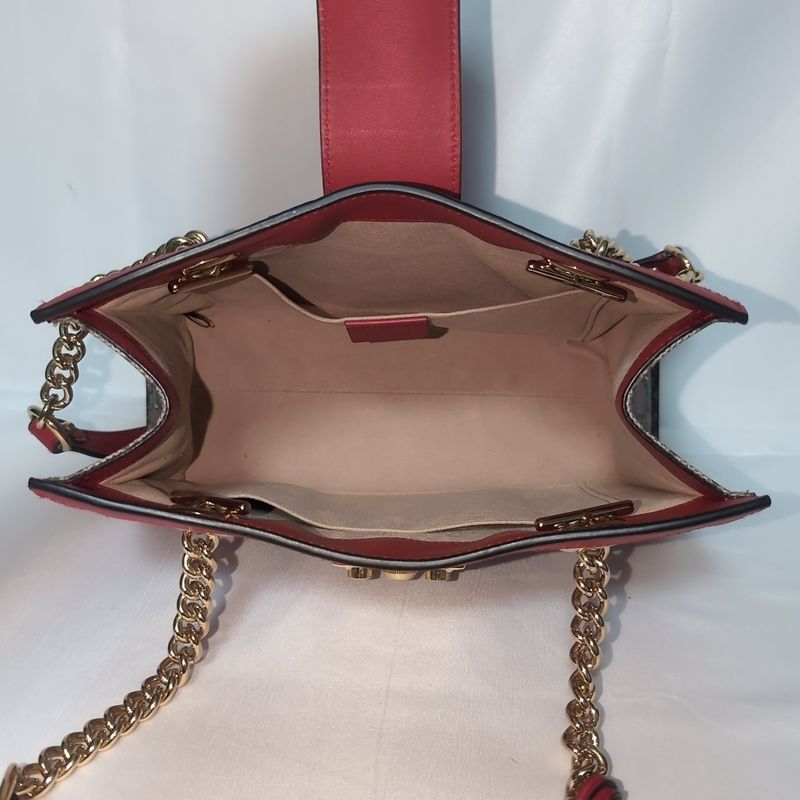 Gucci GG Supreme Apple Padlock Chain Shoulder Bag