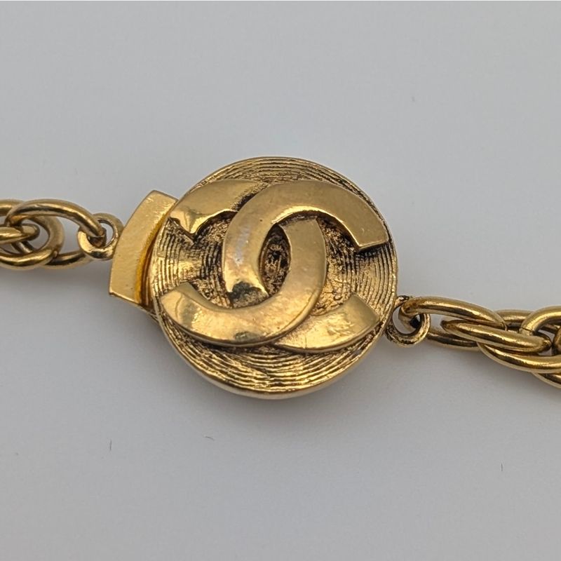 Chanel Gold CC Logo Chain Necklace Vintage