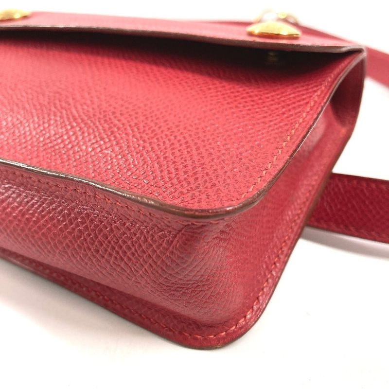 Hermes Belt Bag Pochette Green Leather Red X