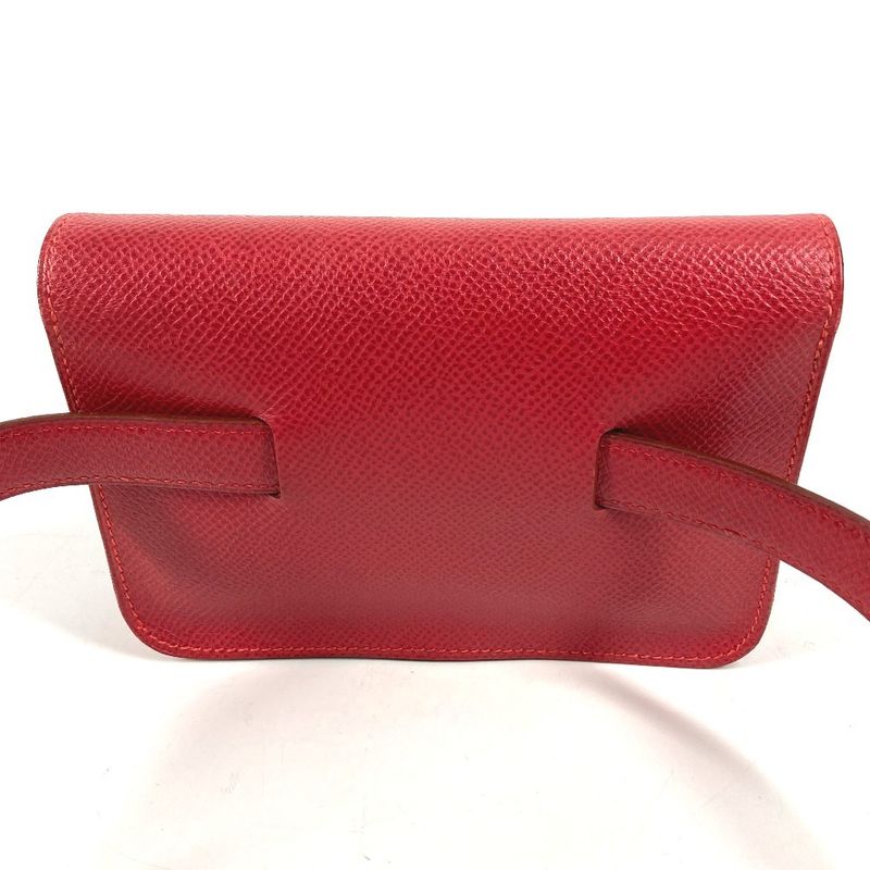 Hermes Belt Bag Pochette Green Leather Red X