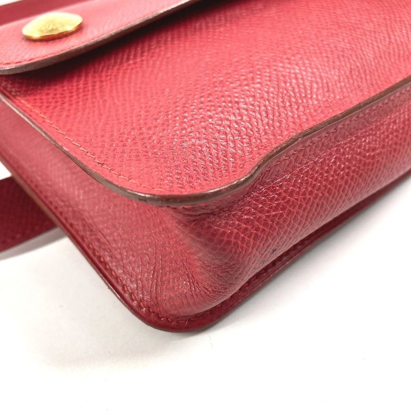 Hermes Belt Bag Pochette Green Leather Red X