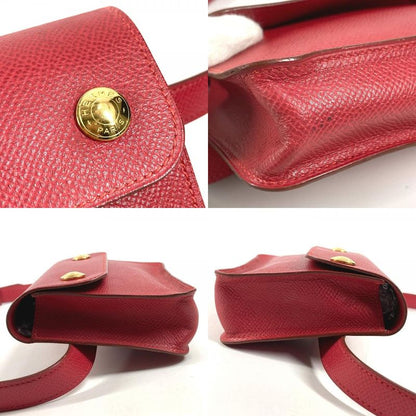 Hermes Belt Bag Pochette Green Leather Red X
