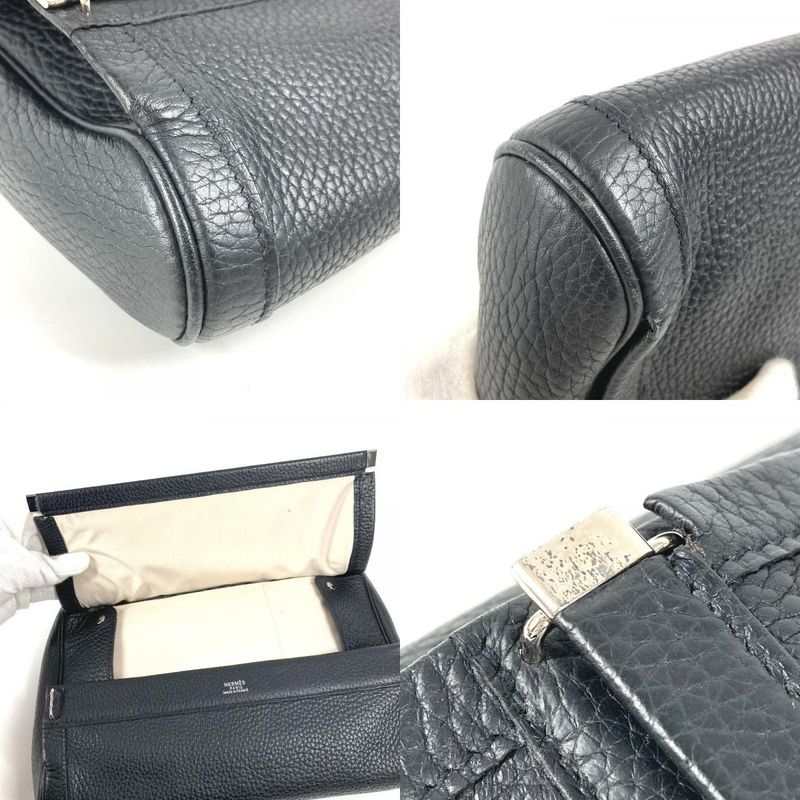 Hermes Clutch Equi Leather Black X