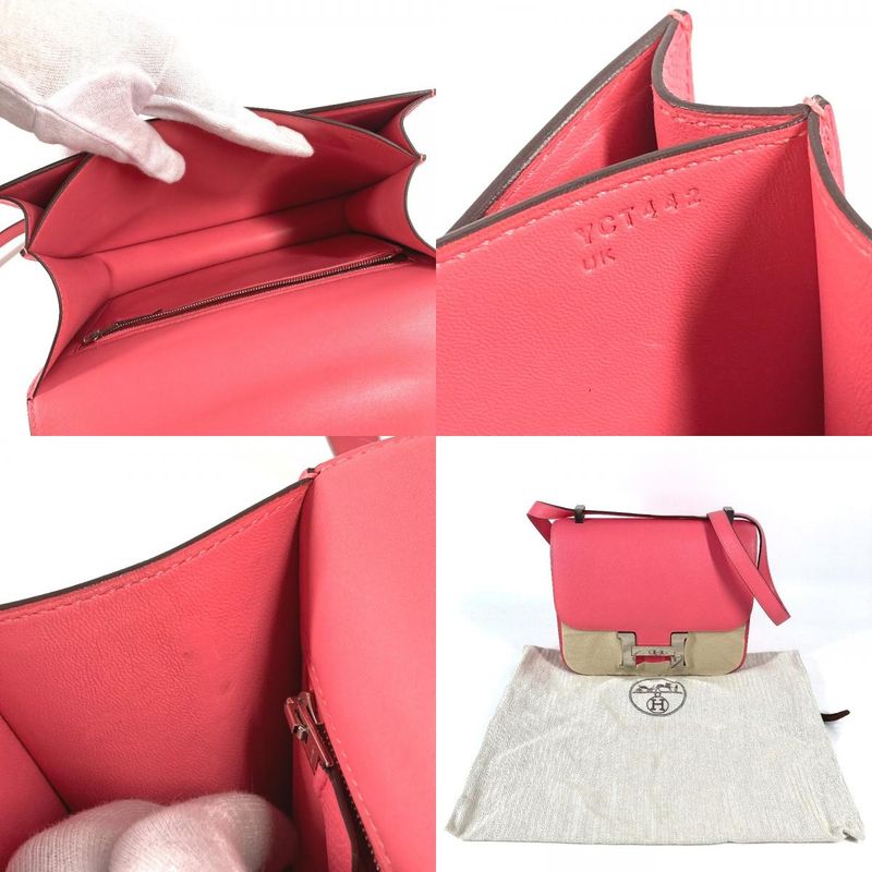 Hermes Shoulder Bag Constance 24 Epsom Rose Azalea Pink