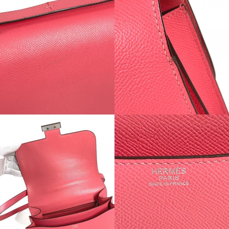 Hermes Shoulder Bag Constance 24 Epsom Rose Azalea Pink