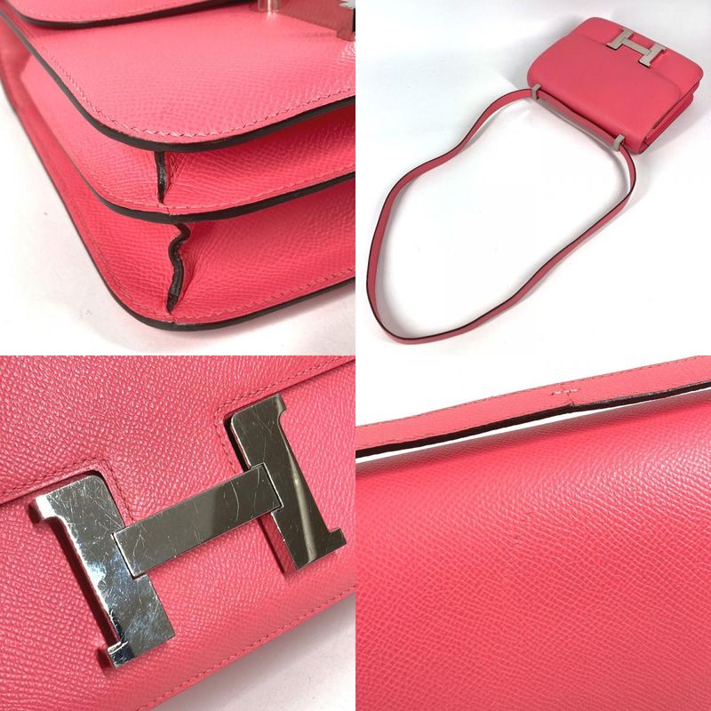 Hermes Shoulder Bag Constance 24 Epsom Rose Azalea Pink