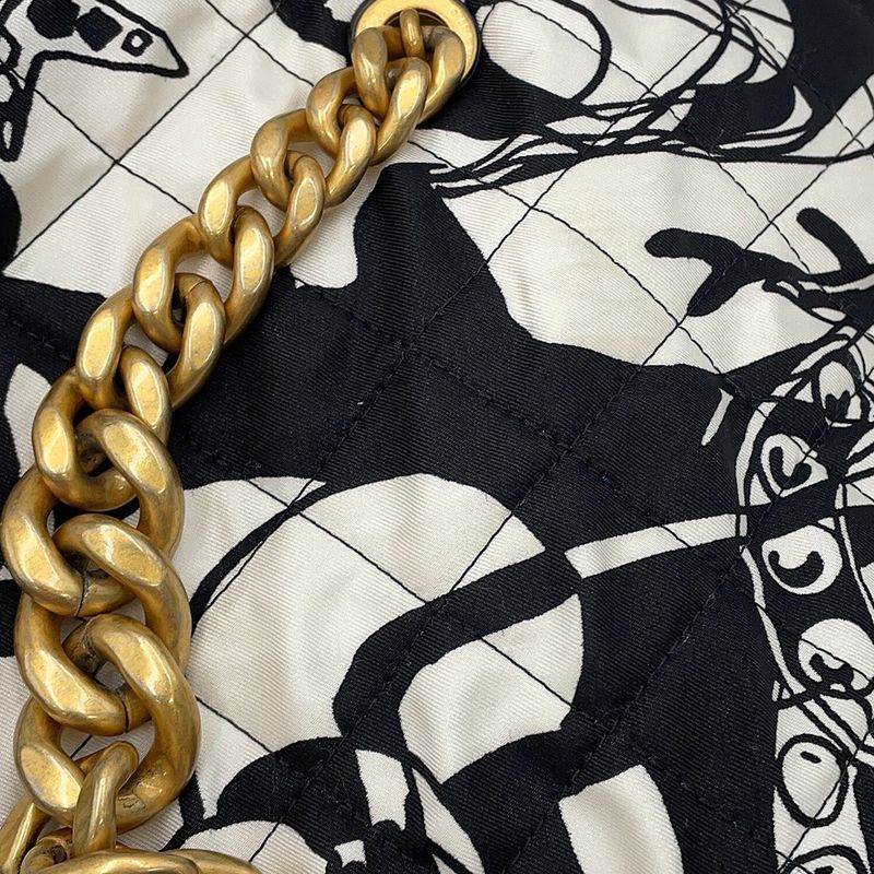 Chanel Chain Shoulder Bag Quilted CC Logo Diacoco Mini Nylon Cahnel Black White