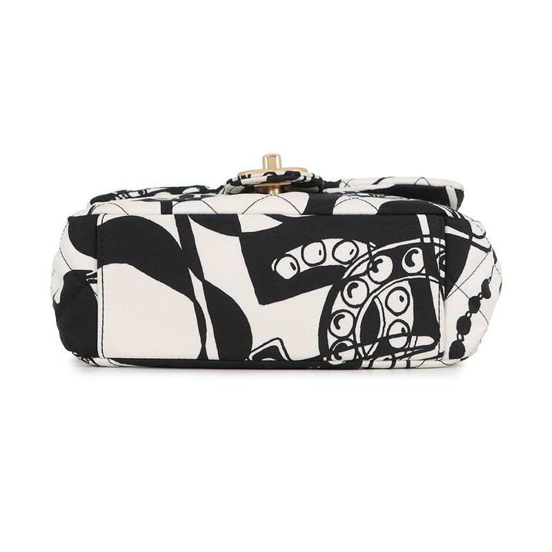 Chanel Chain Shoulder Bag Quilted CC Logo Diacoco Mini Nylon Cahnel Black White