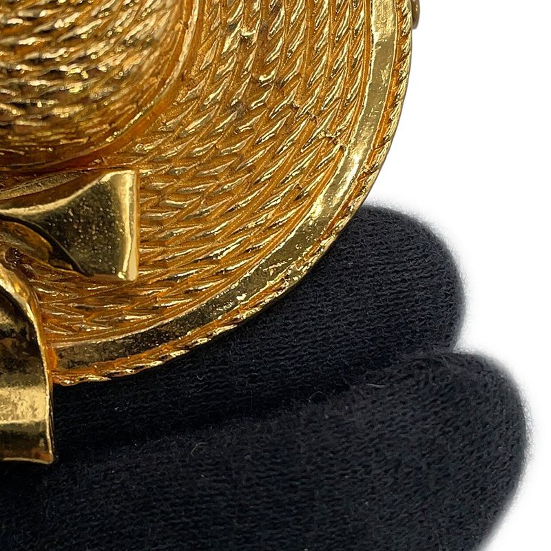 Chanel Brooch Straw Hat Motif Metal