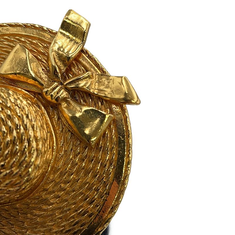 Chanel Brooch Straw Hat Motif Metal