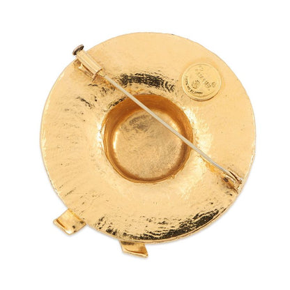Chanel Brooch Straw Hat Motif Metal