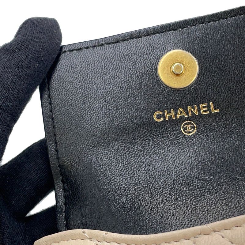 Chanel Belt Bag CC Logo Quilted Mini Chain Lambskin Black Multicolor