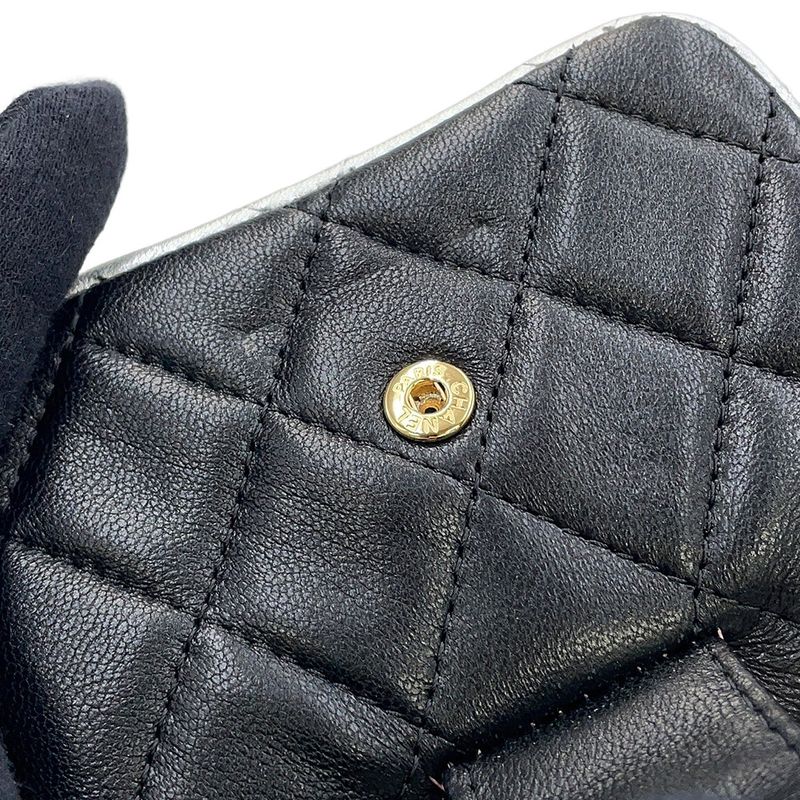 Chanel Belt Bag CC Logo Quilted Mini Chain Lambskin Black Multicolor
