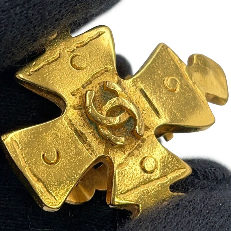 Chanel Earrings CC Logo Cross Metal