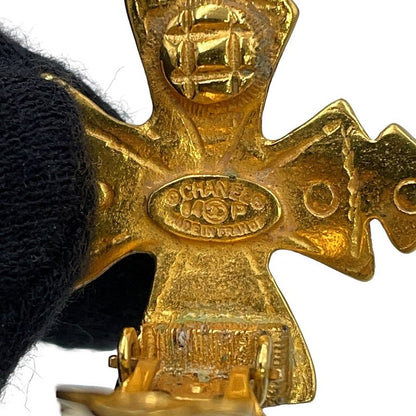 Chanel Earrings CC Logo Cross Metal