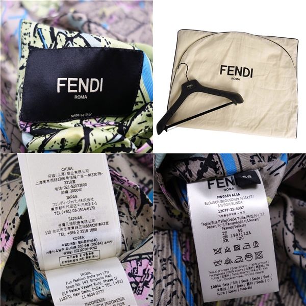 Fendi Jacket Reversible Silk 58 Condition Description