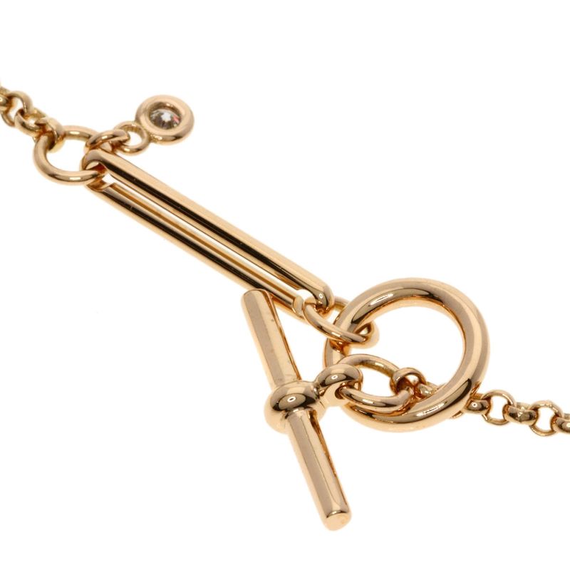 Hermes Exlibris MM Diamond Necklace 18K Pink Gold