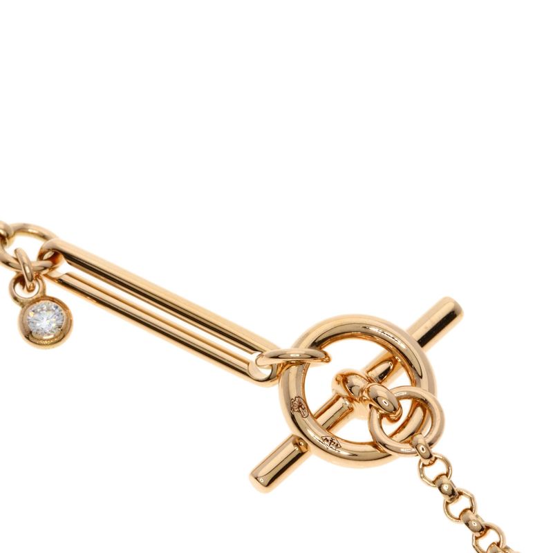 Hermes Exlibris MM Diamond Necklace 18K Pink Gold
