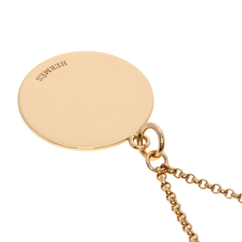 Hermes Exlibris MM Diamond Necklace 18K Pink Gold