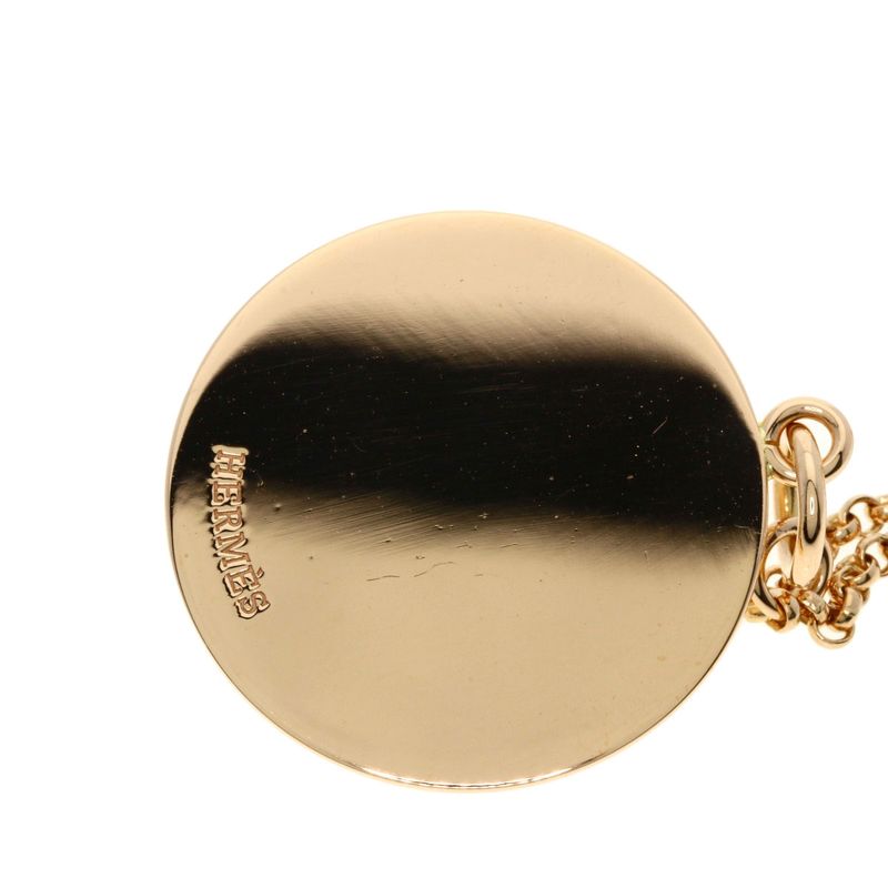 Hermes Exlibris MM Diamond Necklace 18K Pink Gold