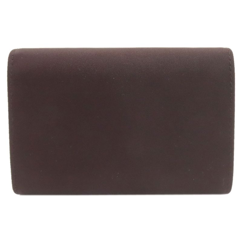 Prada Logo Bifold Wallet Dark Brown