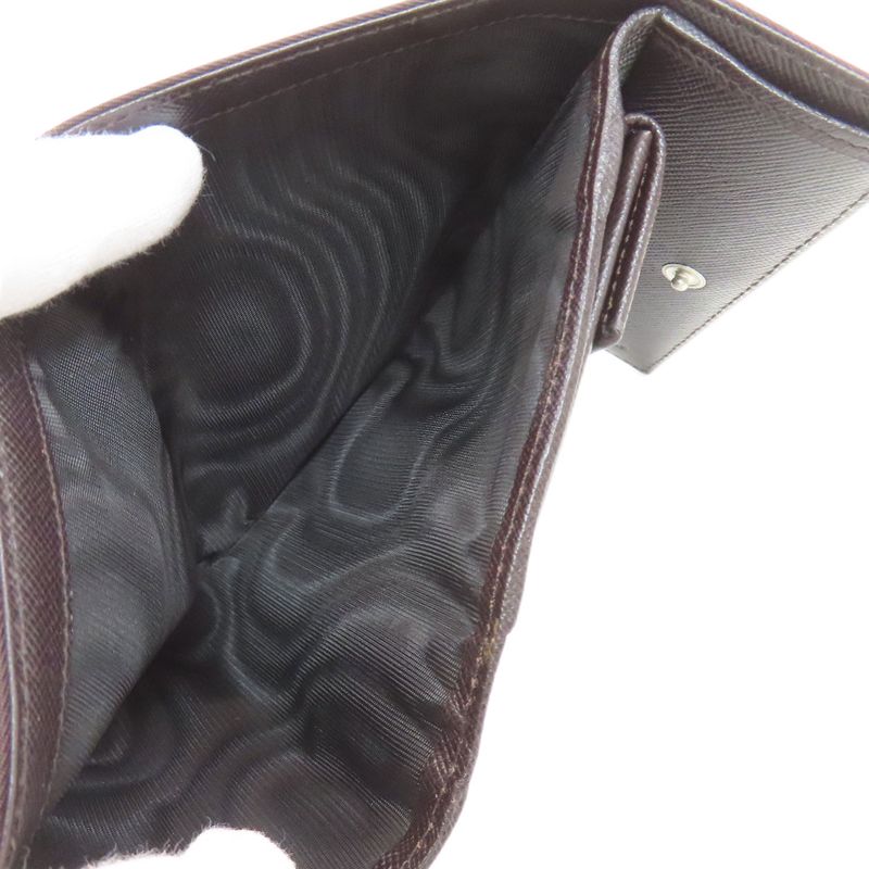 Prada Logo Bifold Wallet Dark Brown