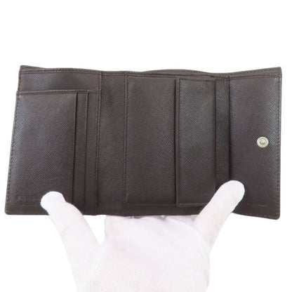 Prada Logo Bifold Wallet Dark Brown