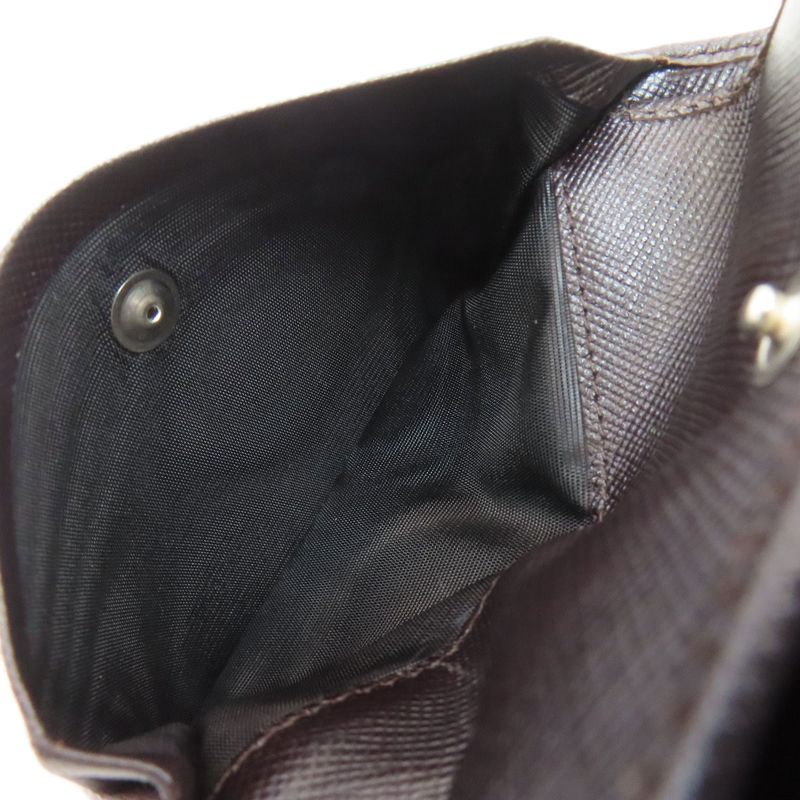 Prada Logo Bifold Wallet Dark Brown