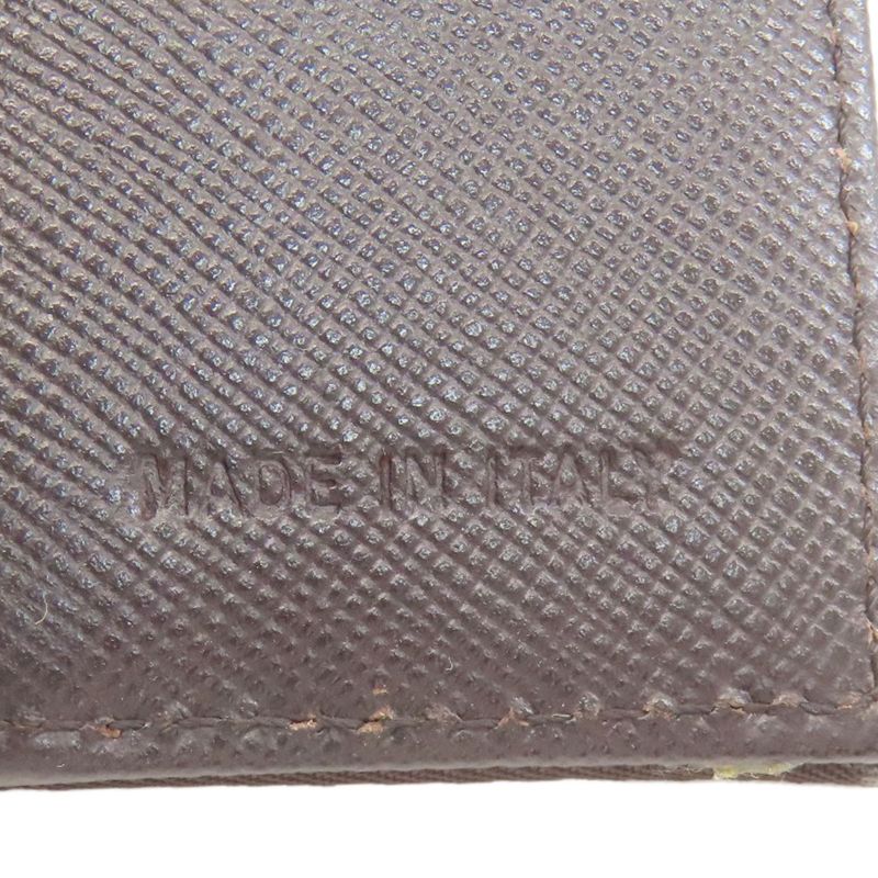 Prada Logo Bifold Wallet Dark Brown