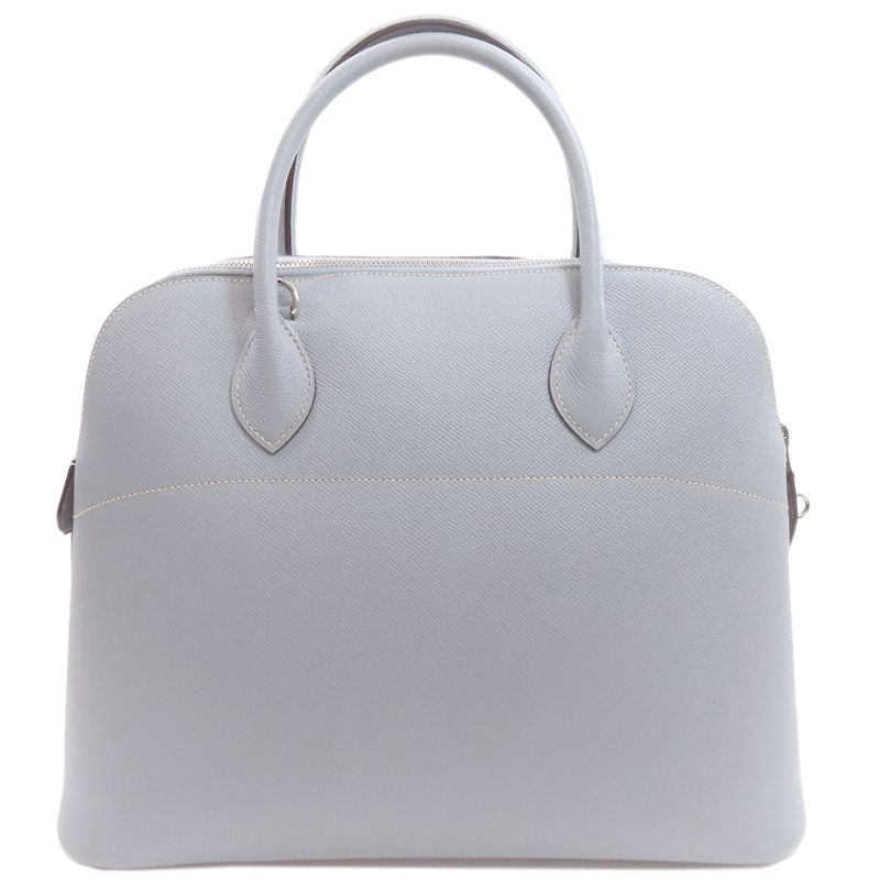 Hermes Bolide 37 Silver Handbag Epsom Light Blue
