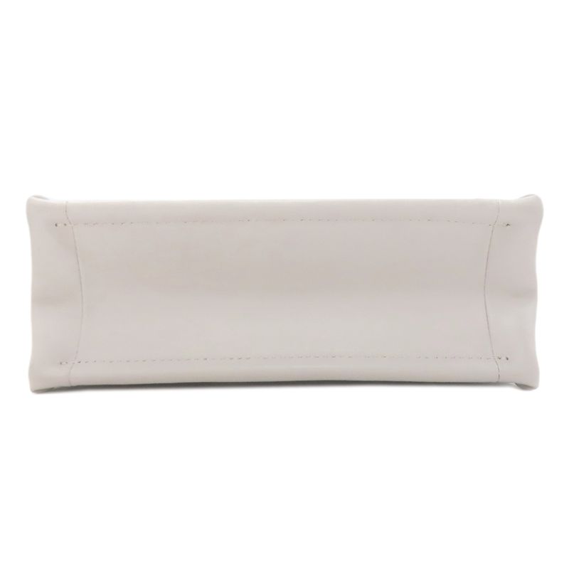 Dior Book Tote Mini Macro Cannage 2-Way Handbag White Gray White