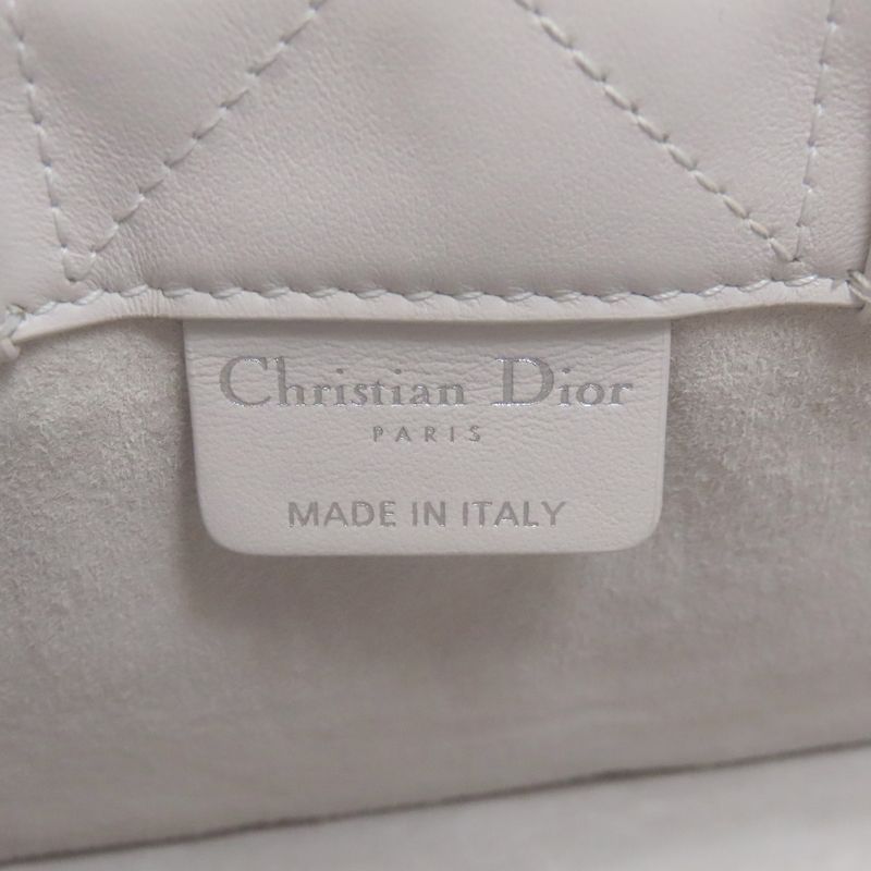 Dior Book Tote Mini Macro Cannage 2-Way Handbag White Gray White