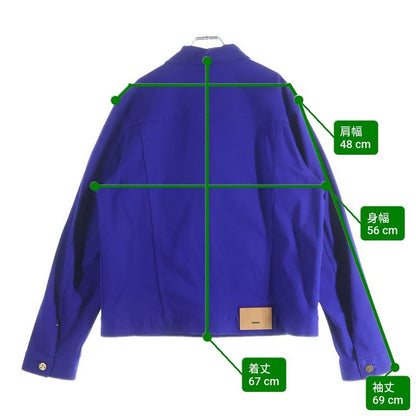 Louis Vuitton Logo Button Cotton Denim Jacket Blue Neo
