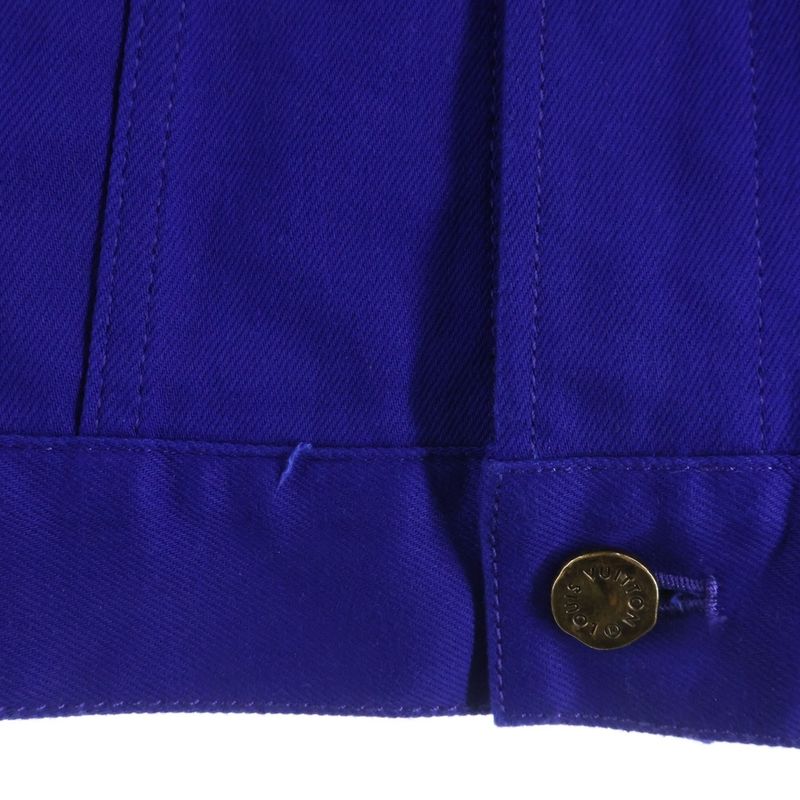 Louis Vuitton Logo Button Cotton Denim Jacket Blue Neo