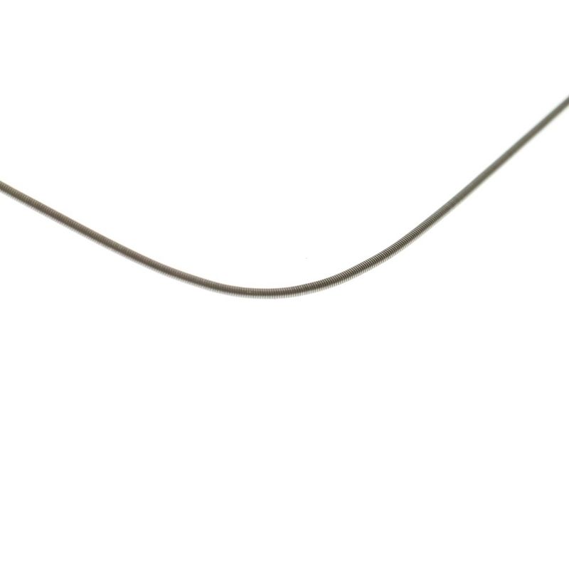 Hermes Cube Logo Wire Necklace Silver Light Blue