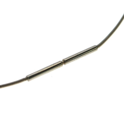 Hermes Cube Logo Wire Necklace Silver Light Blue