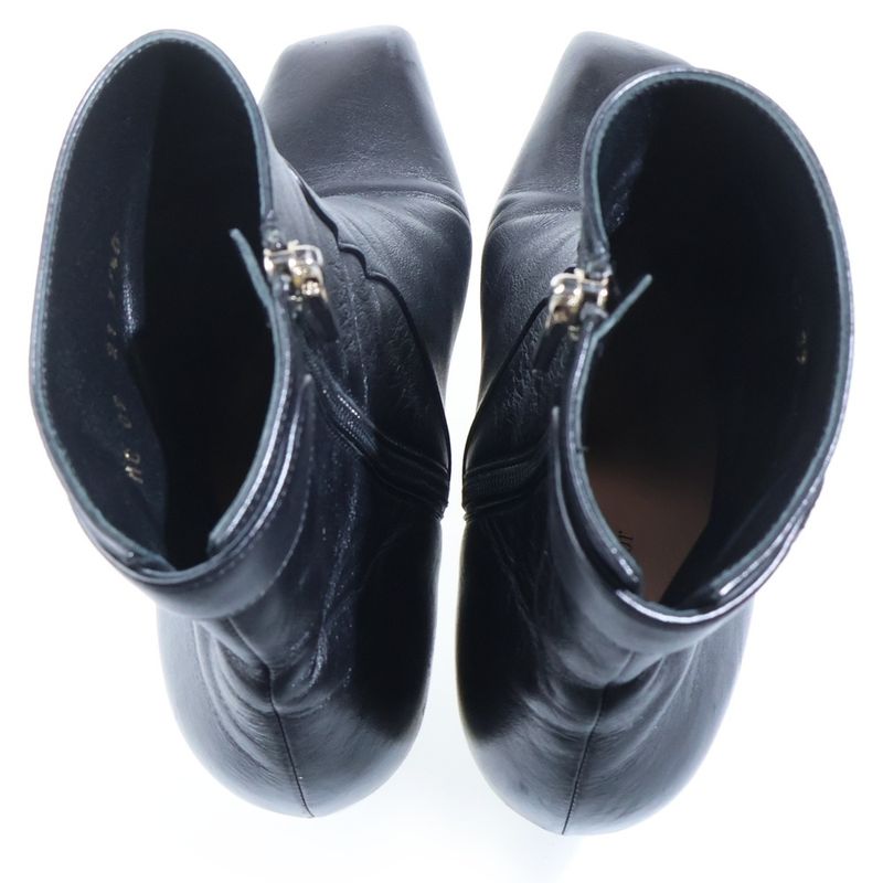 Dior Metal Heel Leather Booties Black