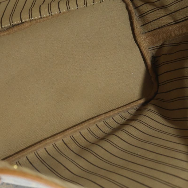 Louis Vuitton Monogram Neverfull MM Leather Tote Brown