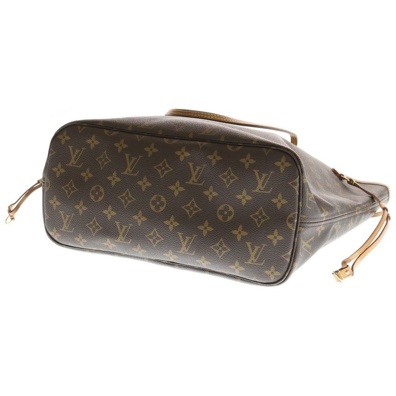 Louis Vuitton Monogram Neverfull MM Leather Tote Brown