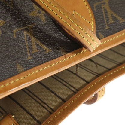Louis Vuitton Monogram Neverfull MM Leather Tote Brown