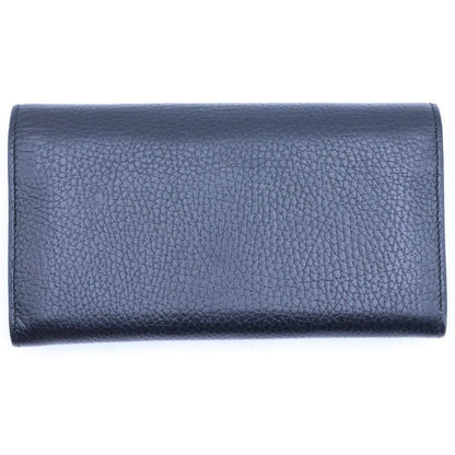 Gucci Interlocking Wallet Card Case Black Leather Gold