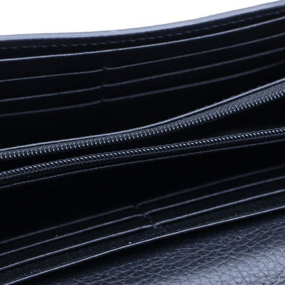 Gucci Interlocking Wallet Card Case Black Leather Gold