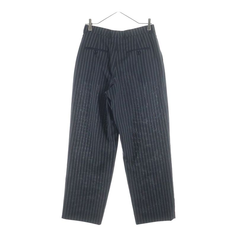 Celine Multi Pocket Zip Up Striped Pattern Slack Pants Black