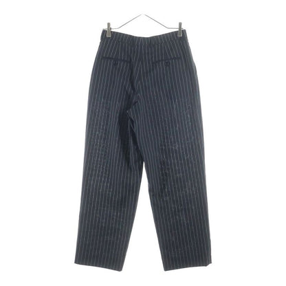 Celine Multi Pocket Zip Up Striped Pattern Slack Pants Black