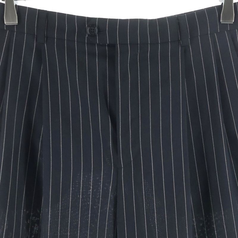 Celine Multi Pocket Zip Up Striped Pattern Slack Pants Black